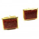 Vintage Goldtone Goldstone Cufflinks Unbranded 93015