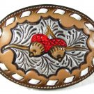 Western Cowboy Oak Leaf & Acorn Belt Buckle By TONY LAMA In Box 31916