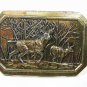 1976 Buck Doe Deer In Woods Belt Buckle By Great American Buckle Co 102615