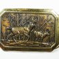 1976 Buck Doe Deer In Woods Belt Buckle By Great American Buckle Co 102615