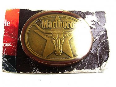 Vintage 1987 MARLBORO Brass Belt Buckle By PHILLIP MORRIS 101317