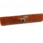 Brown Bakelite Silvertone Horse Racing 14K G.P. Tie Clasp by TY WOOD 101615