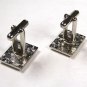 Silvertone & Blue Cufflinks Unbranded 101515a