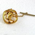 Vintage Goldtone Big Angry Bull Tie Clasp 71717