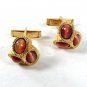Gold Tone & Tiger Eye Cufflinks Unbranded 51716 Pat No. 2920363