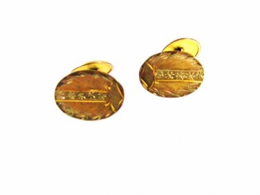 Art Deco Gold Tone Cufflinks Unbranded 11316a