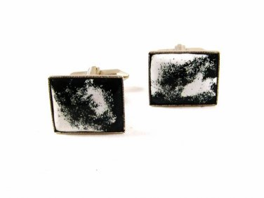 Black & White Porcelain Cufflinks Unbranded Pat No 503655 12215