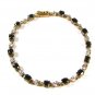 Sterling Gold Vermeil Black or Blue Clear Rhinestones Bracelet by TBA 5116