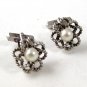 Vintage Silver & Cultured Pearls Cufflinks 9816