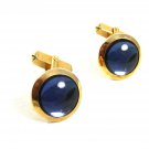 1950's True Vintage Blue & Goldtone Cufflinks by SWANK 101614