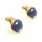 1950's True Vintage Blue & Goldtone Cufflinks by SWANK 101614
