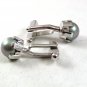 Vintage Silvertone & Gray Faux Pearl Cufflinks 121317