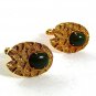 Vintage Goldtone & Green Cufflinks 101917