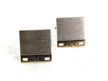 Vintage 1960's Silvertone & Goldtone Cufflinks By SWANK 8217