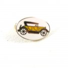 Goldtone White Yellow Black Studs Bearcat Car Tie Clasp Unbranded 32916