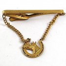 Vintage 1950's Goldtone Horse Head Horse Shoe Tie Clasp 91417