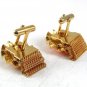 Vintage 1970's Goldtone & Pink Wrap Around Cufflinks 10917