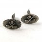 Vintage Pewter Crossed Golf Clubs & Ball Cufflnks 91516