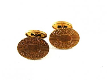Edwardian / Deco Monogrammable Gold Tone Cufflinks 82016B