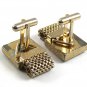 Vintage 1970's Goldtone & Green Wrap Around Cufflinks 101817