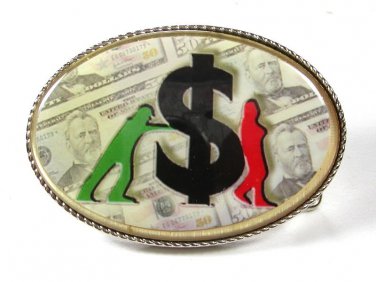 Fifty Dollar Bill Grant Red Green Man Belt Buckle Unbranded 111615