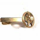 Vintage Gold Tone Black Roman Warrior Tie Clasp Unbranded 52116