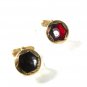 Vintage Gold Tone & Red Cufflinks By SWANK 61716
