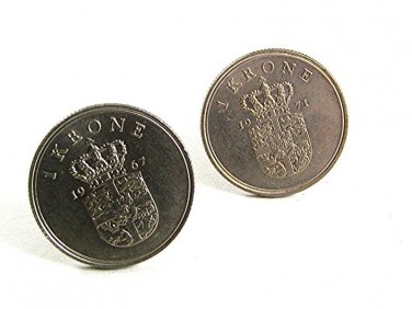 1967 1971 Frederik IX KONGE AF DANMARK 1 Krone Cufflnks 92017
