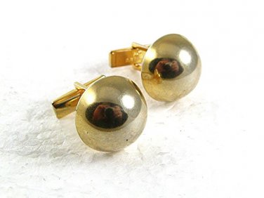 Vintage Goldtone Half Ball Cufflinks PAT. NO 2974381 81017