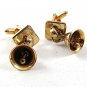 Vintage Goldtone Christmas Jingle Bells Ringing Cufflinks 121317