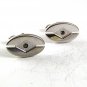 Vintage Silvertone & Rhinestones Cufflinks By SWANK 10917