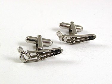 Vintage 1960's Silvertone Golf Clubs Cufflinks 10417