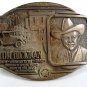 Vintage TOM HICKMAN Texas Ranger Brass Belt Buckle By ADM 3217