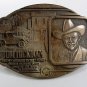 Vintage TOM HICKMAN Texas Ranger Brass Belt Buckle By ADM 3217