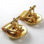 1970's Gold Tone & Green Wrap Around Cufflinks 1317
