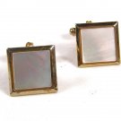 1950's - 60's Goldtone & Mother of Pearl Cufflinks Unbranded 101615