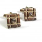 Vintage Goldtone Sparkly Stone Dress Cufflinks 10217