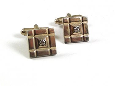 Vintage Goldtone Sparkly Stone Dress Cufflinks 10217