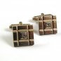 Vintage Goldtone Sparkly Stone Dress Cufflinks 10217