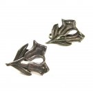 1940's - 50's Mexican Silver Flower Screw Back Earrings Earrings Unbranded 8615