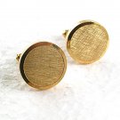 Vintage Round Goldtone Cufflinks By DESTINO PAT 2093723 & 2544893 81017