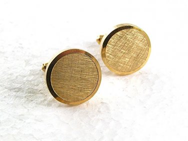 Vintage Round Goldtone Cufflinks By DESTINO PAT 2093723 & 2544893 81017