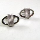 Vintage Oval Silvertone Cufflinks By SWANK 12417