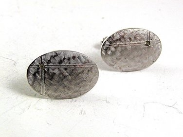 Vintage Brushed Silvertone Cufflinks By ANSON 102317