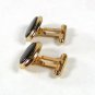 Vintage Gold Tone & Black Cufflinks Unbranded 6316