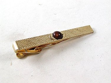 Vintage Gold Tone & Tiger Eye Clasp By SWANK 102516