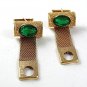 1970's Green & Gold Tone Wrap Around Cufflinks 1317
