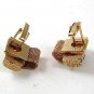 1970's Green & Gold Tone Wrap Around Cufflinks 1317