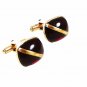 1930's - 50's Goldtone & Red Cufflinks 5117