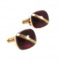 1930's - 50's Goldtone & Red Cufflinks 5117